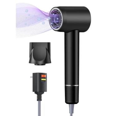 Imagem de Secador de cabelo iônico negativo de alta velocidade com motor sem escovas de 11.0000 RPM para secagem rápida, secador profissional com bocal, secador de cabelo de baixo ruído para salão de beleza e