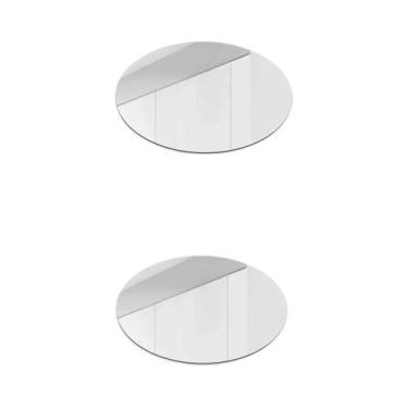 Imagem de Espelho De Parede Acrílico Elíptico HD Antiembaçante, Autoadesivo, À P