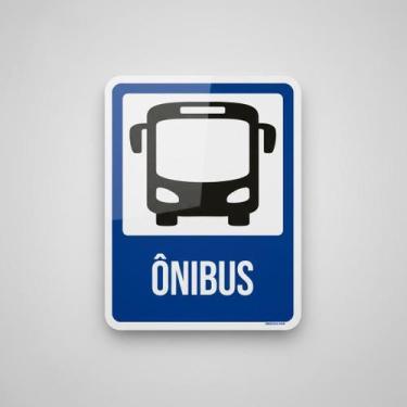 Imagem de Placa Acm Azul Ônibus Ícone 18X23 - Sinalizo