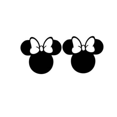 Imagem de kit 2 Adesivos Decorativo Parede carro moto  Minnie 10x8cm preto - ART