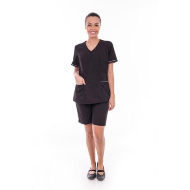 Imagem de Kit com 2 Conjuntos de Jaleco Fechado e Bermuda em Tecido Oxford para 