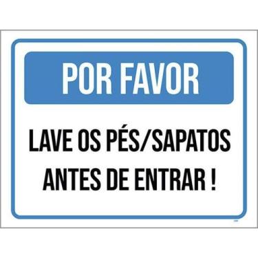 Imagem de Kit 5 Placas Sinalização - Lave Pés Sapatos Antes Entrar - Sinalizo