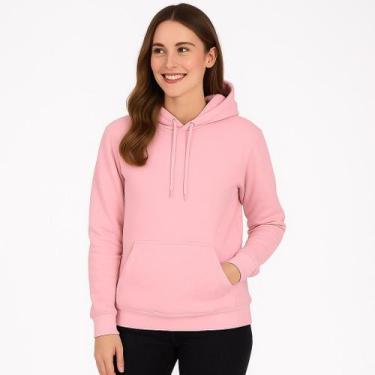Imagem de Moletom Feminino Confortável Com Capuz Blusa De Frio Algodão - Mint Pr