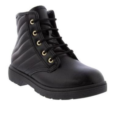 Imagem de Bota Coturno Infantil Molekinha Pespontos Preto - 35-Feminino