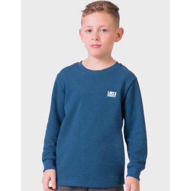 Imagem de Camiseta Texturizada Com Punho Inverno Elegante Dia a Dia Frio Nova Moda - Menino 4 a 14 anos-Masculino