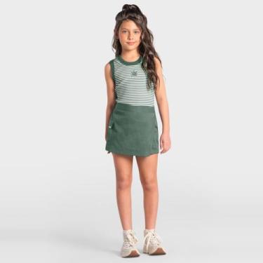 Imagem de Conjunto infantil menina com listras Brandili, Verde, 4