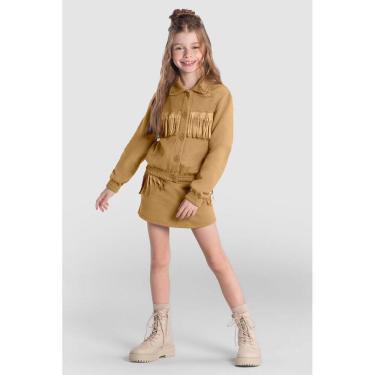 Imagem de Conjunto infantil menina em moletom Brandili Marrom