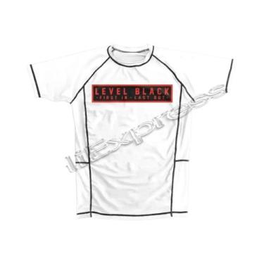Imagem de V1 LXB AJJ Preto Secagem Rápida Rash Guard Gym Tee Levelxblack Jersey 