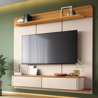 Imagem de Painel Para TV 70 Pol Bancada Suspensa Orgânica Cheri B01 Off White Ci