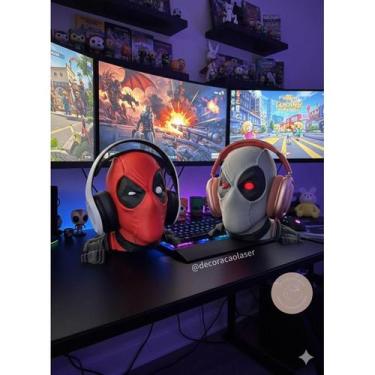 Imagem de Suporte gamer para fones de ouvido headset headphone - Deadpool - NoBr