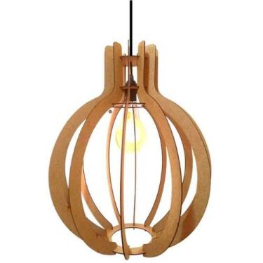 Imagem de Luminária Teto Tipo Pendente Jupiter Mdf - Completa Cor: Mdf Cru - LEN
