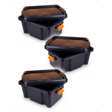 Imagem de Kit 3 Caixas Organizadoras 12L Premium Tampa Trava Multiuso - Klizz, P