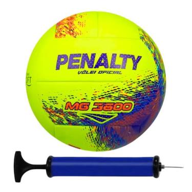 Imagem de Bola Vôlei Penalty - MG 3600 + Bomba de Ar, Amarelo