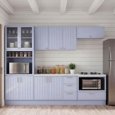 Imagem de Cozinha Modulada 6 Peças com Tampo com Cristaleira Marselha CabeCasa MadeiraOriginals A...