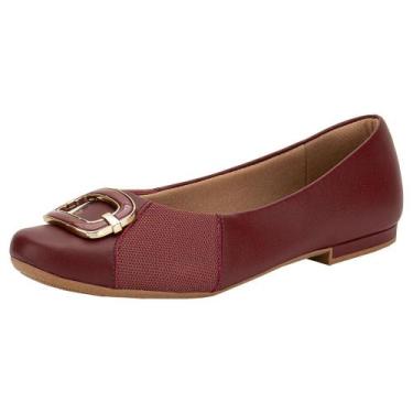 Imagem de Sapatilha feminina flat usaflex mm0104, Vinho, 38