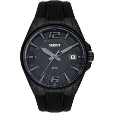 Imagem de Relogio Orient Masculino preto pulseira de borracha calendario MPSP101
