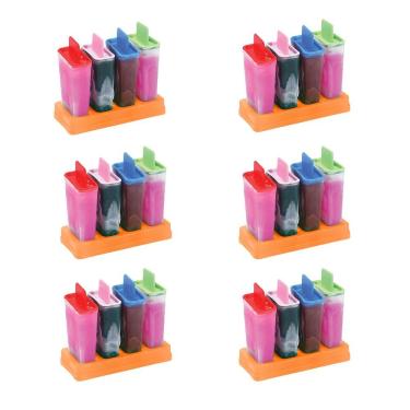 Imagem de Kit 24 Forminhas para Picolé Sorvetinho Caseiro em Plástico Resistente para Freezer Colorido Multicolorido