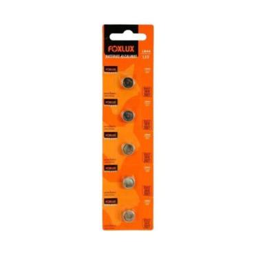 Imagem de Bateria Alcalina Foxlux Lr44 1,5V Kit com 5 Unidades para Controles Brinquedos e Relógios
