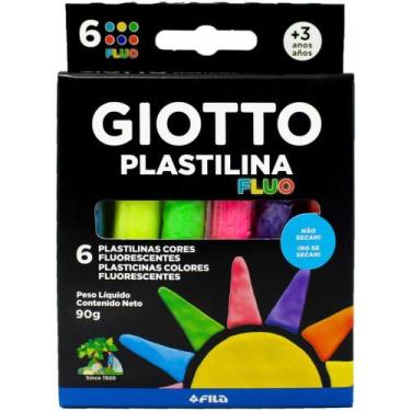 Imagem de Massa para Modelar Giotto 6CORES Plástilina Fluo