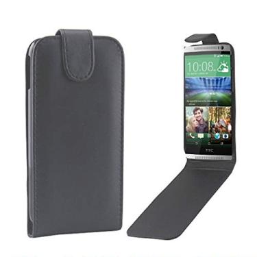 Imagem de LIYONG Capa de celular para HTC One M8 Vertical Flip Magnetic Snap Capa de couro (preto) Capas (Cor: Preta)