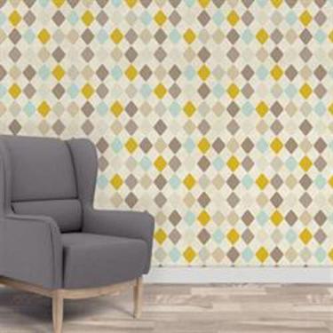 Imagem de Papel De Parede Adesivo Abstrato Losangos Vinílico 59x300cm