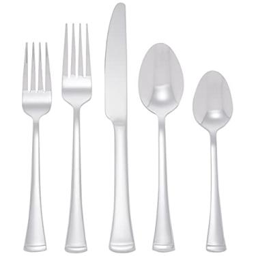 Imagem de Gourmet Basics by Mikasa Conjunto de talheres de aço inoxidável Contempo, 45 peças, para 8, prata