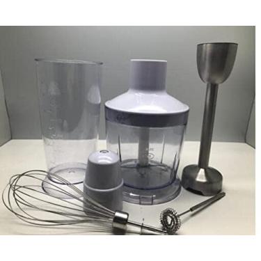 Imagem de Wemay Liquidificador de cinco peças para casa 600 w grande potência máquina de cozinhar batedor de mão haste trituradora copo moedor de carne tigela combinação suplemento alimentar espremedor