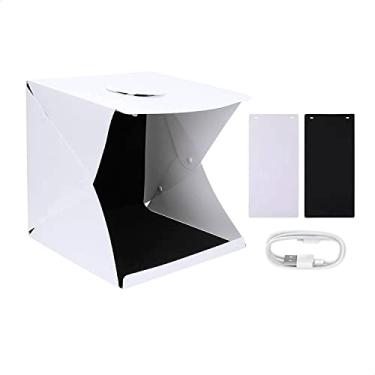 Imagem de Mini Stúdio Fotográfico 40x40 Dobrável e Portátil T-Photo cm com 2 Fundos (Preto e Branco) Fita Led Fonte de alimentação USB