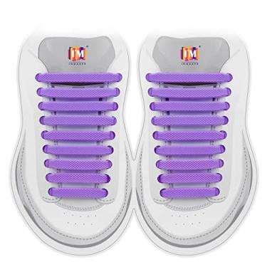 Imagem de (Tamanho grande para adultos, roxo) - INMAKER cadarcos sem gravata para criancas e adultos, cadarcos elasticos de silicone para tenis, cadarcos planos sem gravata para esportes ao ar livre