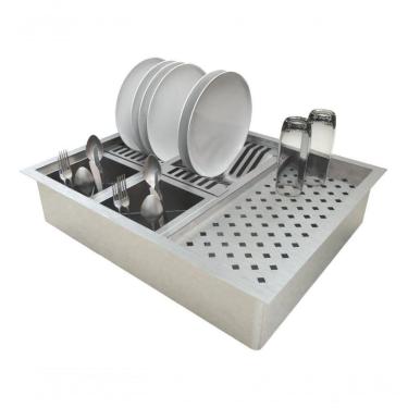 Imagem de Combo Cuba 50X40 Cozinha Canal Calha Escorredor Organizadora