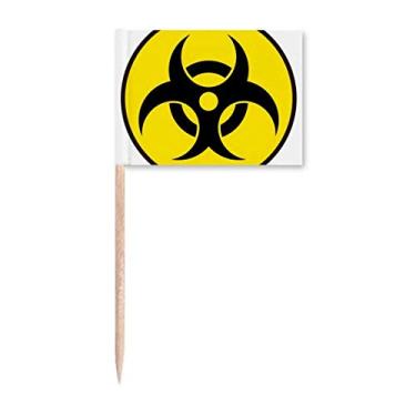 Imagem de Danger Checal Toxic Radiation Symbol Toothpick Flags Marker Topper Decoração de Festa