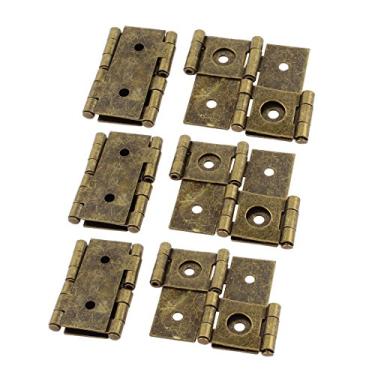 Imagem de uxcell A16090600ux0027 46 mm x 54 mm Dobrável Estilo Retrô Dobrável Dobrável Dobradiça Bronze Tom 6 peças (pacote com 6)