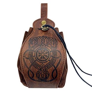 Imagem de cinto couro renascentista - cinto couro com cordão - cinto renascentista, couro com cordão, cinto steampunk bolsas medievais para acessórios LARP Ngumms