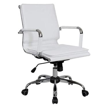 Imagem de cadeira de escritório cadeira de computador cadeira giratória cadeira executiva ergonômica cadeira de escritório de couro PU reclinável função cadeira de jogos (cor: branco) needed
