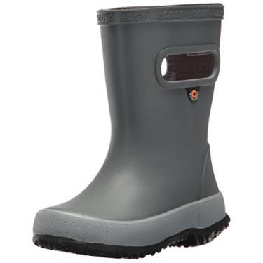 Imagem de Bogs Kids' Skipper Waterproof Rubber Rain Boot for Boys and Girls,Solid Gray,4 M US Toddler