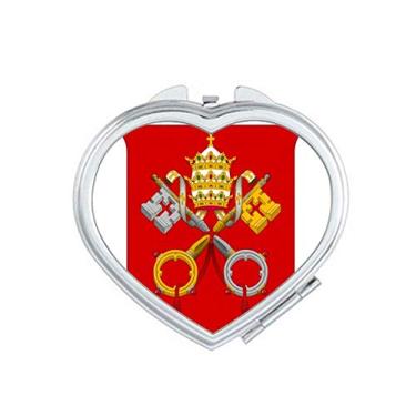 Imagem de Espelho com emblema nacional da Cidade do Vaticano com ampliação de viagem, portátil, bolso para maquiagem