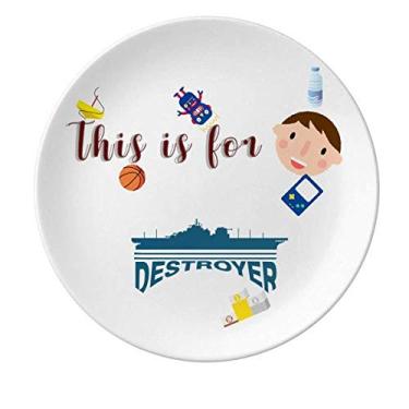Imagem de Destroyers Strike Enemy Militarly Porcelana Prato de Jantar Redondo Prato Masculino