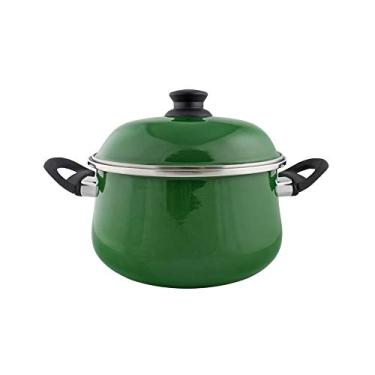 Imagem de Caçarola Bojuda c/Alças 22 Esmaltada Verde - 3500 ml - Ewel