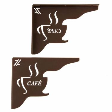 Imagem de Mão Francesa Marrom Decorativa 20cm Cantinho do Café Xícara Aço Zarg