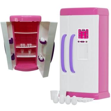 Imagem de Geladeira Brinquedo Infantil Grande Acessórios Menina Toys Presente Faz de Conta Cozinha de brinquedo
