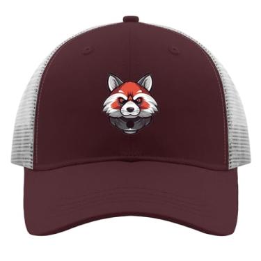 Imagem de Bonés de beisebol Red Panda Mascote Espor Boné Trucker para Adolescentes Retrô Snapbacks, Castanho vermelho, Tamanho Único