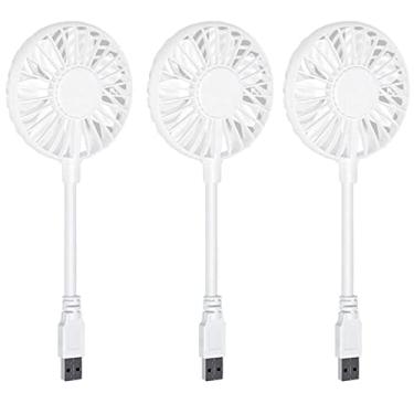 Imagem de YEDECOR Pacote com 3 mini ventiladores portáteis com USB, rotação de 360°, ventilador pessoal pequeno para escritório em casa, ventilador de mesa compatível com todas as saídas USB, como carregador