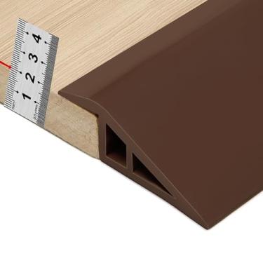 Imagem de BNELL Tira de acabamento de borda de carpete e piso, tira de transição de piso de PVC autoadesivo, transições de limite adequadas para altura limite inferior a 20 mm (6,56FT_Coffee)