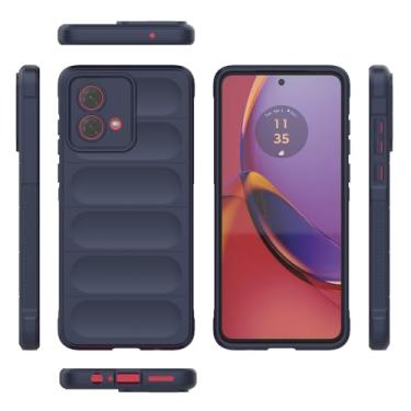 Imagem de Elubugod Capa compatível com Motorola Moto G84 5G, capa de celular TPU macia compatível com Motorola Moto G84 5G capa azul