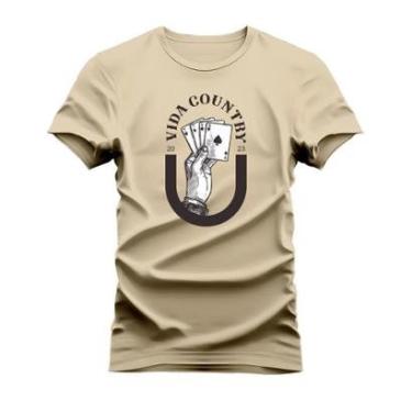 Imagem de Camiseta Plus Size Algodão Estampada Unissex T-Shirt Confortável Vida Country Jogue o Baralho-Unissex