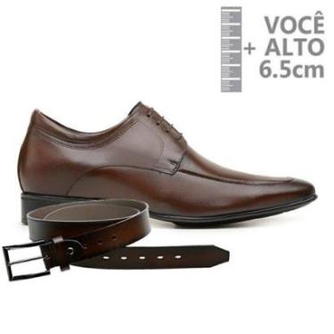 Imagem de Sapato Com Salto Interno Jota Pe Marrom Air + Cinto De Couro 79501-Masculino
