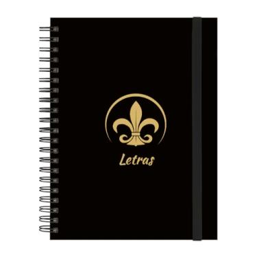 Imagem de Caderno Universitário Plus 12 Matérias Profissões Letras (Preto e Gold)