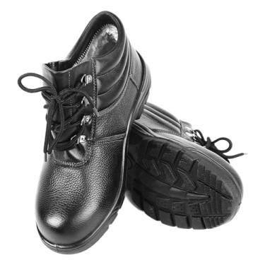 Imagem de Sapato de Construção, Sapato de Trabalho Industrial de Segurança, à Prova de Perfurações, Design Isolado, Couro de Vaca, Ampla Aplicação para Montanhismo (44 Tamanho)