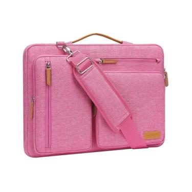 Imagem de MOSISO Bolsa de ombro protetora 360 para laptop, bolsa para computador de 13 a 13,3 polegadas compatível com MacBook, HP, Dell, Lenovo, Asus Notebook, bolsa carteiro aberta lateral com 4 bolsos e alça