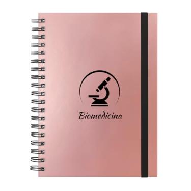 Imagem de Caderno Colegial Plus 1 Matéria Profissões Biomedicina (Rosê Gold)